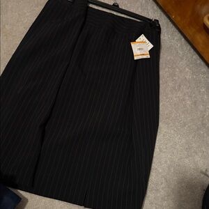 Black Kasper Pinstripe Skirt